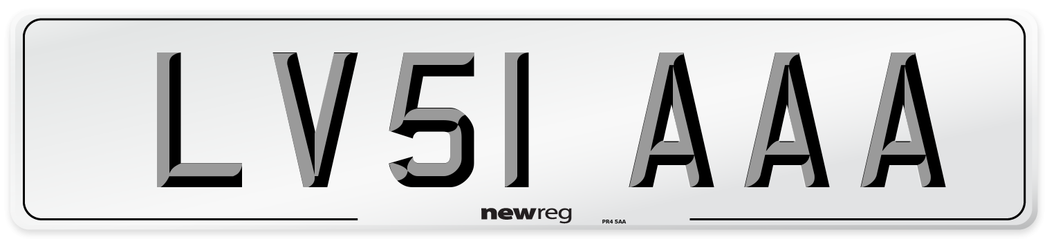 LV51 AAA Number Plate from New Reg